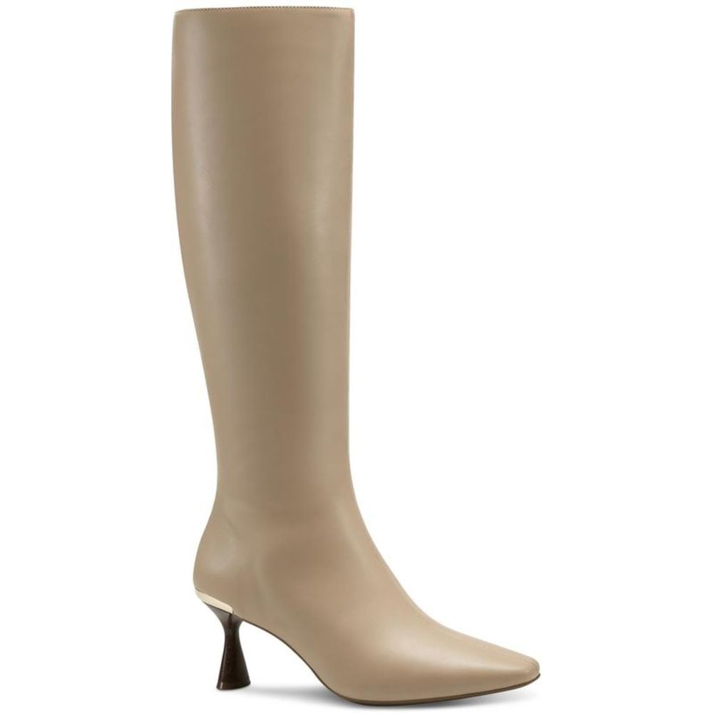 Alfani Womens Cecee Beige Faux leather Pointed Toe Knee-High Boots Shoes NWT